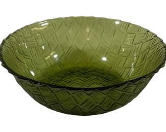 973 - Indiana Green Basketweave Bowl 9"
