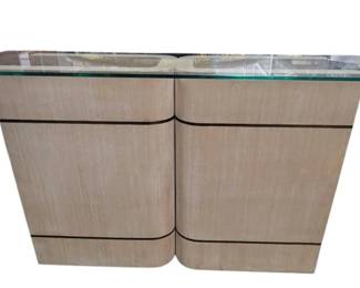 2349 - Glass Top Console table 32 x 58 x 18

