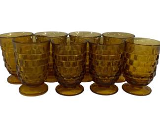 585 - 8 Whitehall Amber Juice Tumblers 4"
