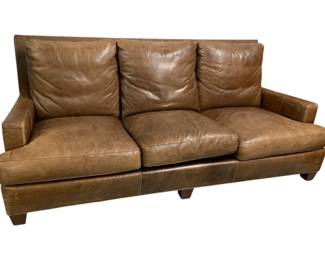 2323 - Whittemore-Sherrill Leather Sofa, Saddle 40 x 89 x 40
