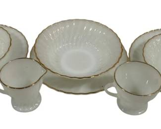 957 - Assorted Fire King Milk Glass
