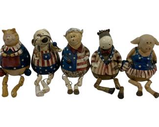 739 - 5 Wood Animal Figures 6"
