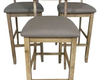 2381 - 3 Upholstered Seat Barstools 44 x 18 x 18
