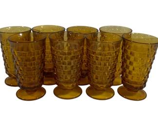 607 - 8 Whitehall Amber Iced Tea Glasses 6"
