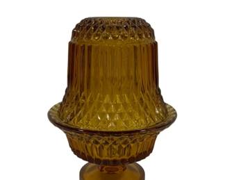 344 - Indiana Glass Amber Fairy Light 6.5"
