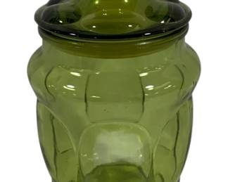 551 - LE Smith Bubble Avocado Canister Jar 8.5"

