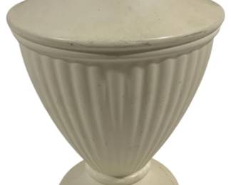 1341 - Royal Haegar Matte White Ribbed Vase 12"
