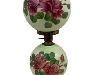 1347 - Vintage Painted Gone with the Wind Lamp 22" used as-is electric/electronic/mechanical item - no guarantee all components, untested
