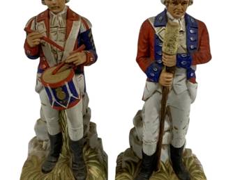 772 - Pair Soldier Decanter Bottles 13"
