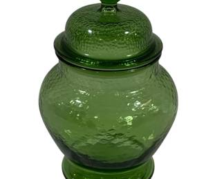 288 - Indiana Glass Green Apothecary Jar 9"
