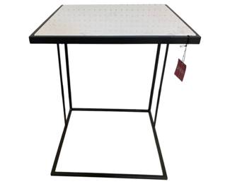 2454 - Metal & Marble Table 22 x 18 x 18
