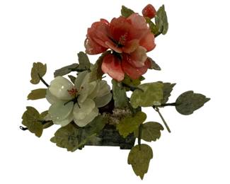 776 - Carved Jade Peony Flowers 10 x 9 x 8
