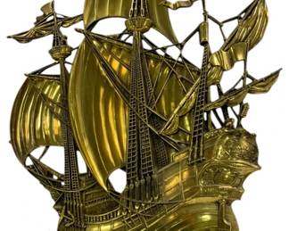 1082 - Vintage Plastic Ship Wall Hanger 28.5 x 22
