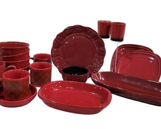 1182 - Lot of Assorted Red Dishes

