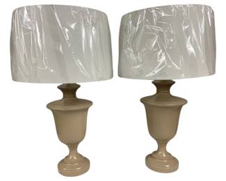 2275 - Pair Chelsea House Kilnbourne Sand Lamps 28", Lamp direct from showroom, untested sand-colored finish
