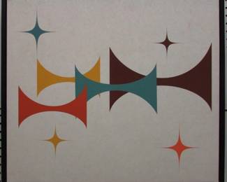 9153 - HORNS AND STARS ON CANVAS 25 X 22

