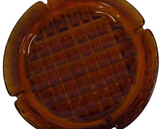 3281 - Blenko Glass Waffle Ashtray 11"

