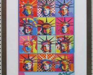 9118 - LIBERTY AND JUSTICE GICLEE BY PETER MAX 22 X 27
