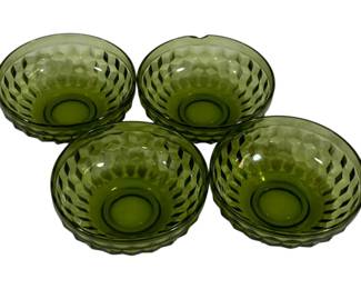 812 - 4 Indiana Mt Vernon Green Bowls 5" chipped
