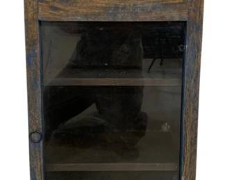 2385 - Hanging Display Cabinet 32 x 14 x 11 crack in glass
