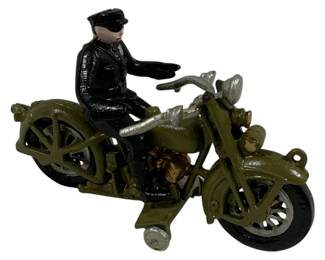 1444 - Cast Iron Motorcycle & Rider 8 x 6

