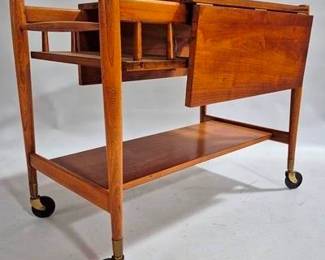 9257 - Danish Design Drop Side MCM Bar Cart 28 x 36 x 22
