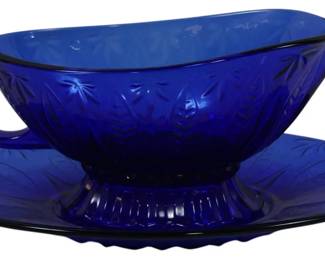 3280 - Avon Sapphire Blue Gravy w/ Underplate 4x8x4.5
