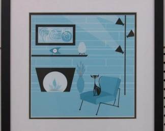 9070 - CAT IN BLUE 18 X 18
