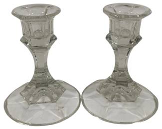 1005 - Glass Candlesticks 4.5"
