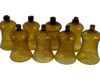 738 - 8 Amber Glass Globes 5"
