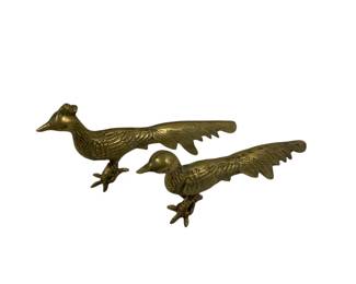 358 - Pair Brass Buffet Birds 4 x 9
