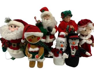 733 - 6 Christmas Animatronic Items used as-is electric/electronic/mechanical item - no guarantee all components, untested
