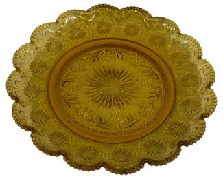 1019 - Brockway Glass Amber Cocord Plate 10"
