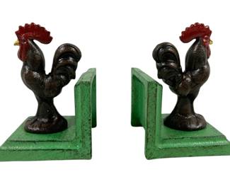 2208 - Cast Iron Rooster Bookends 5 x 4
