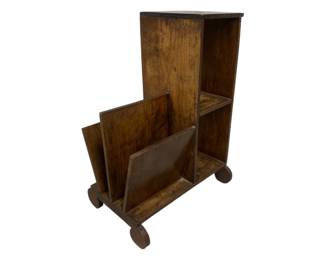 2040 - Mid Century Magazine Rack w/ Shelf 25 x 18 x 10
