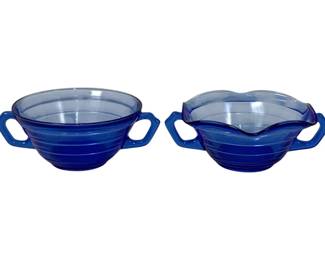 1624 - 2 Moderntone Cobalt Blue Soup Bowls 5.25"
