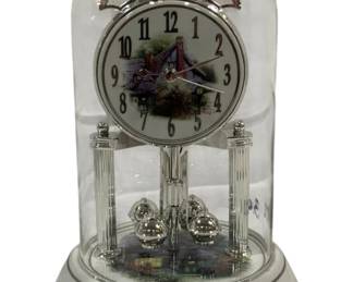 582 - Thomas Kinkade Anniversary Clock 9.5" used as-is electric/electronic/mechanical item - no guarantee all components, untested
