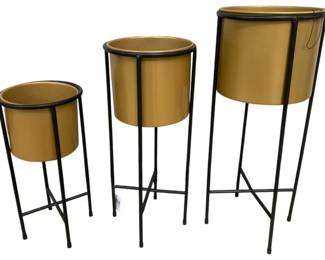 2449 - 3 Metal Planter Stands, Graduated Size 21 x 9
