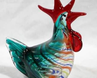 12 - Murano Glass Rooster, 8.25