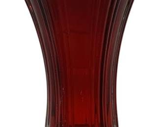 425 - Vintage Anchor Hocking Royal Ruby Red Glass Vase 8.5" tall
