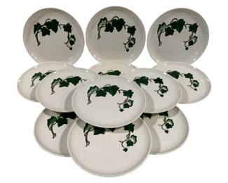1510 - 12 Metlox Poppy Trail Ivy 10.5" Dinner Plates
