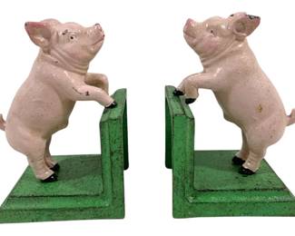 2205 - Cast Iron Pig Bookends 5.5 x 4
