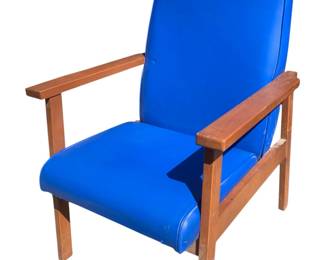 3322 - Mid-Century Blue High Back Lounge Chair