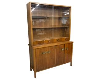 2270 - Sliding Glass Door Mid-Century Cabinet 2 part form, 74 x 52 x 18
