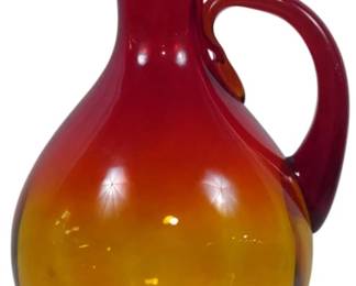 3238 - Blenko Tangerine Pitcher Vase 14"
