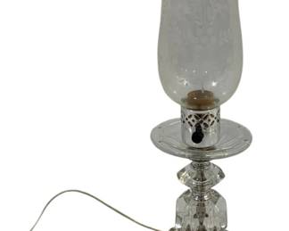 759 - Glass Hurricane Lamp 17" used as-is electric/electronic/mechanical item - no guarantee all components, untested
