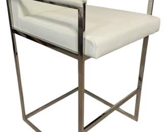 2419 - Modern History Chrome Barstool 37 x 21 x 23 as is

