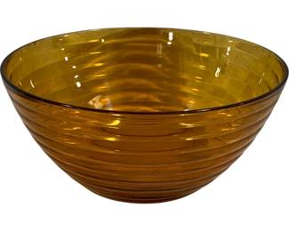 420 - Vintage Duralex Amber Glass Beehive Bowl 10" round
