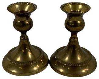 766 - Pair Brass Candlesticks 4.25"
