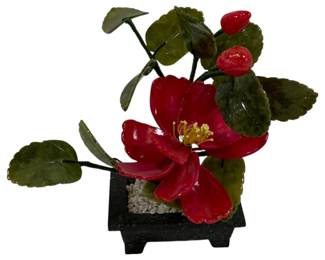 775 - Carved Jade Flower 7 x 5 x 8
